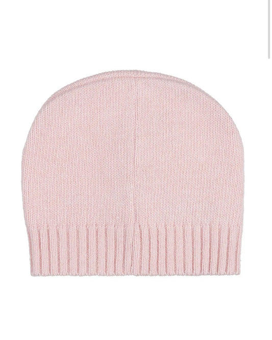 Berretta rosa  in lana con ricami