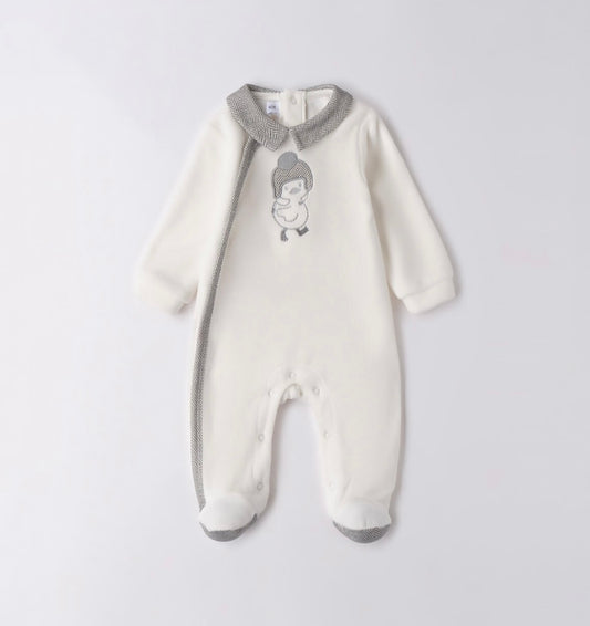 Tutina ciniglia neonato panna