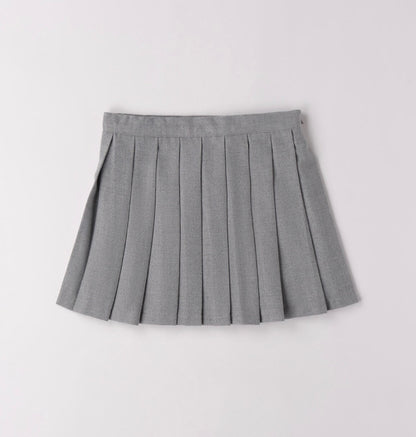 Gonna plisse bambina in grigio melange