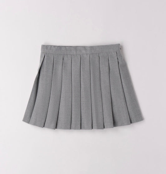 Gonna plisse bambina in grigio melange