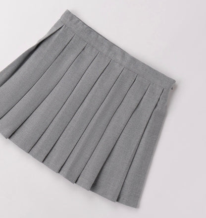 Gonna plisse bambina in grigio melange