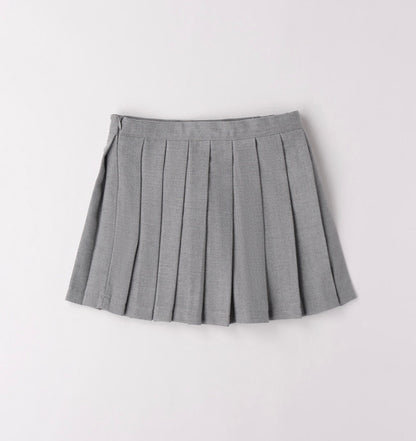 Gonna plisse bambina in grigio melange