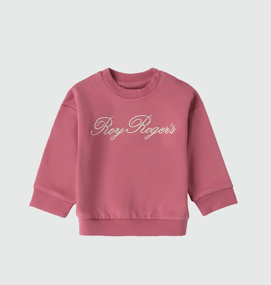 Felpa girocollo in cotone rosa