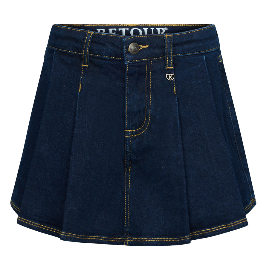 Gonna pantalone  a pieghe in denim