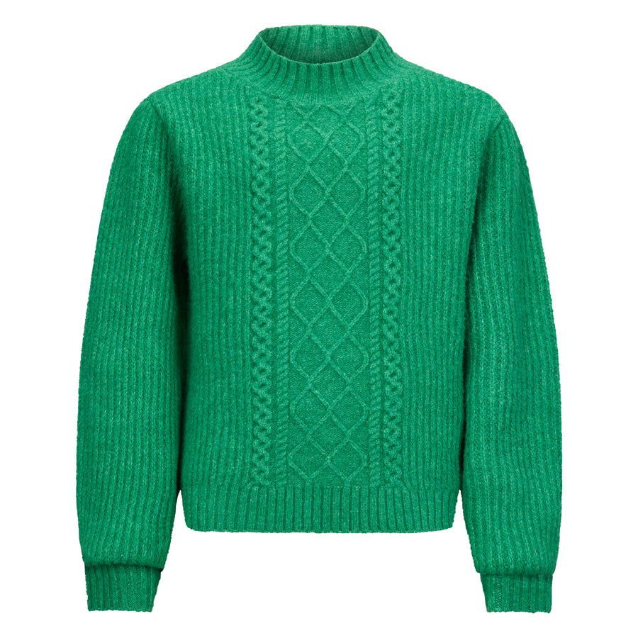 Maglione a trecce verde