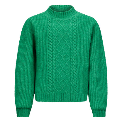 Maglione a trecce verde