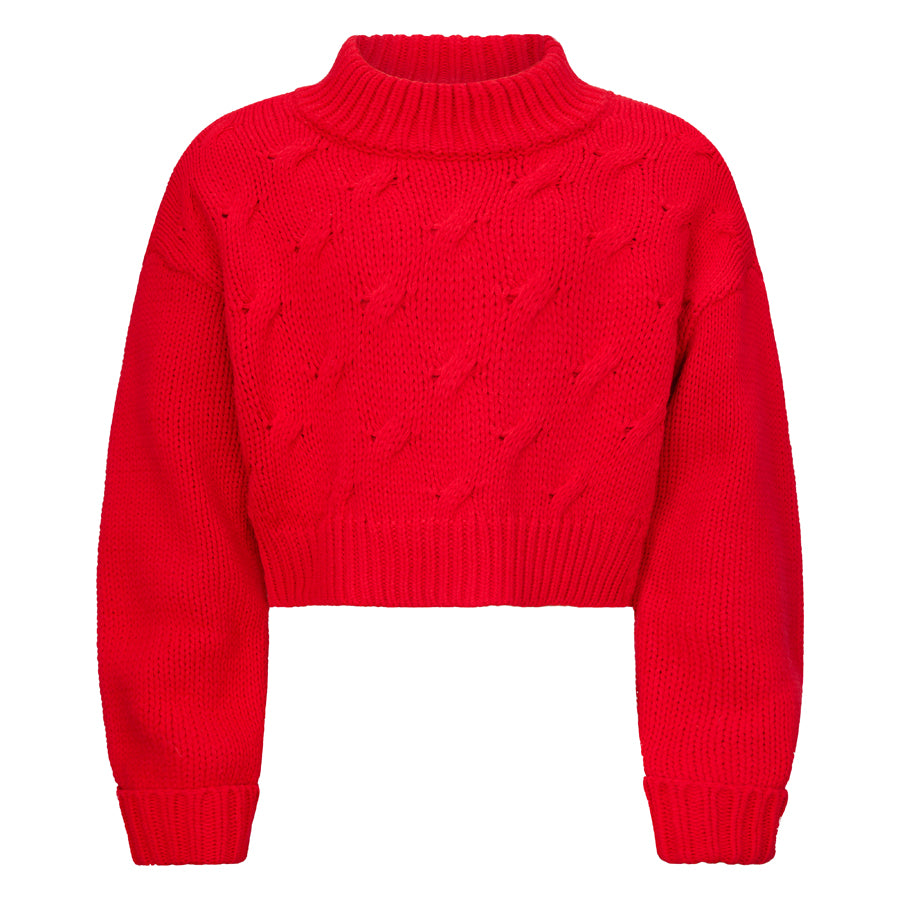Maglione corto bambina rosso