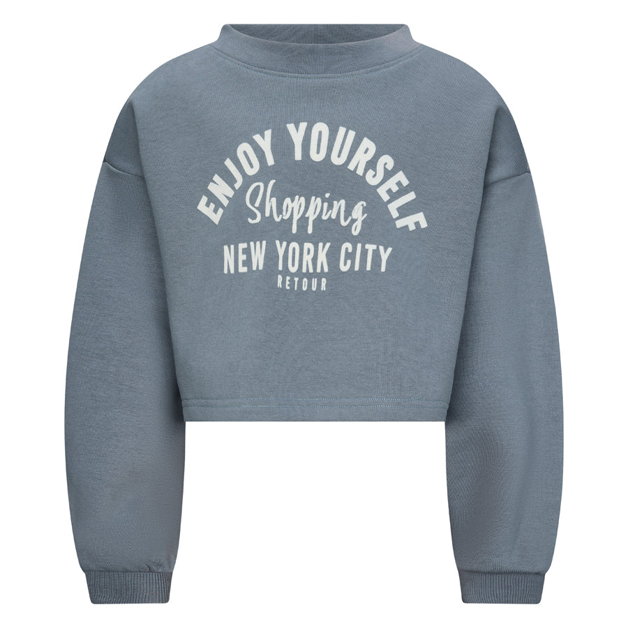 Felpa corta grigio chiaro bambina