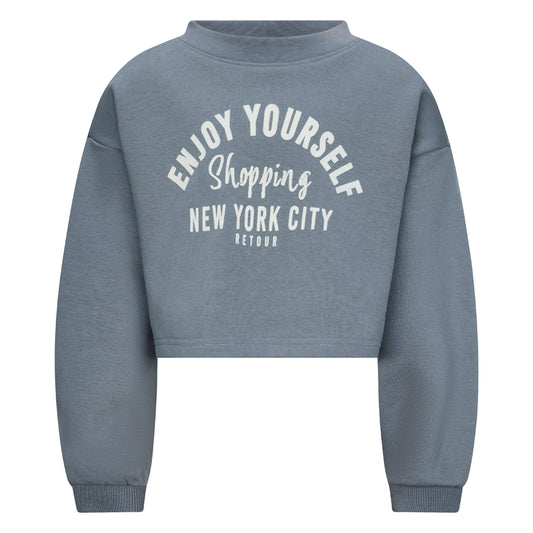 Felpa corta grigio chiaro bambina