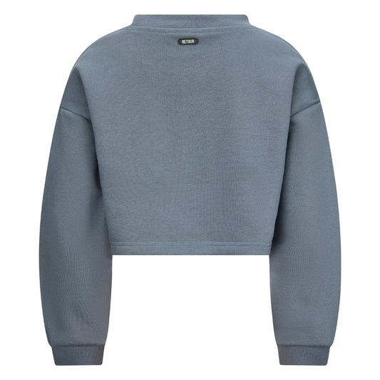 Felpa corta grigio chiaro bambina