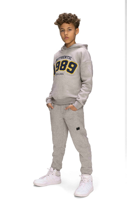 Felpa con cappuccio grigia bambino