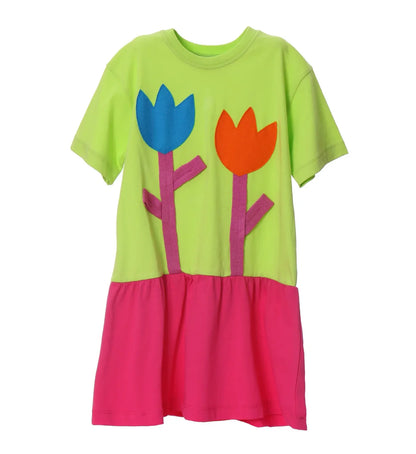 ABITO TULIPANI GONNA FUCSIA