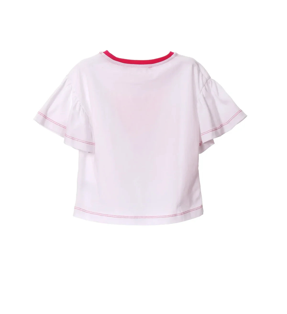 COMPLETO CON MAGLIETTA BIANCA CON GATTINO ROSA E LEGGINGS A FANTASIA