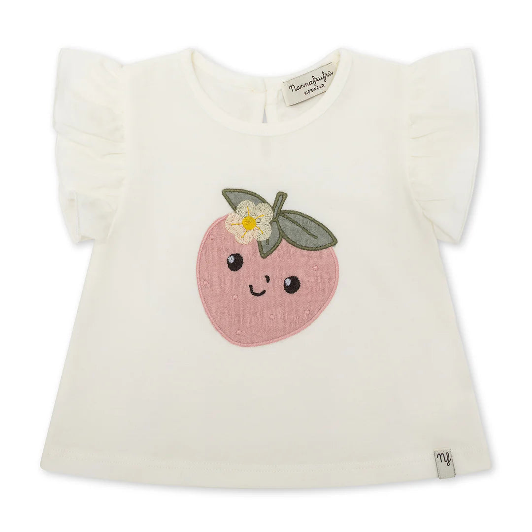 Completo con T-shirt e culottina fragolina