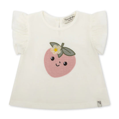 Completo con T-shirt e culottina fragolina
