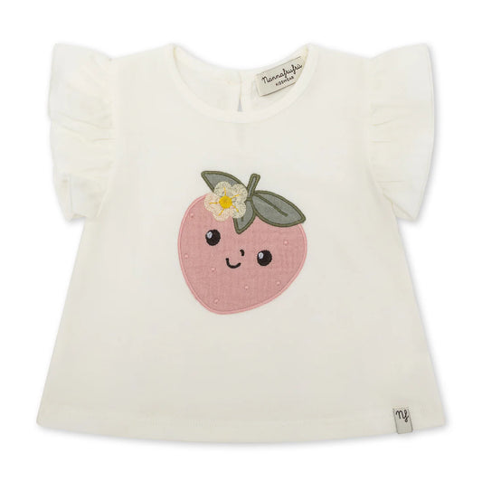 Completo con T-shirt e culottina fragolina