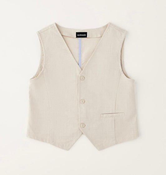 Gilet in lino ecrù