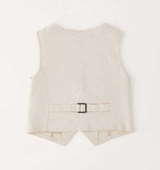 Gilet in lino ecrù