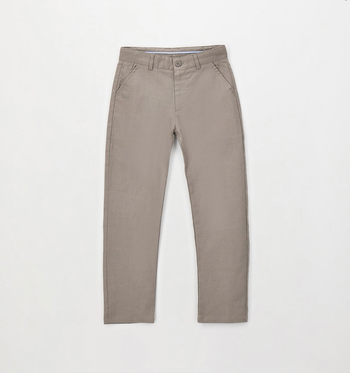 Pantaloni cerimonia in lino e cotone  fango