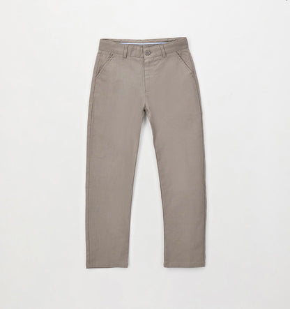 Pantaloni cerimonia in lino e cotone  fango
