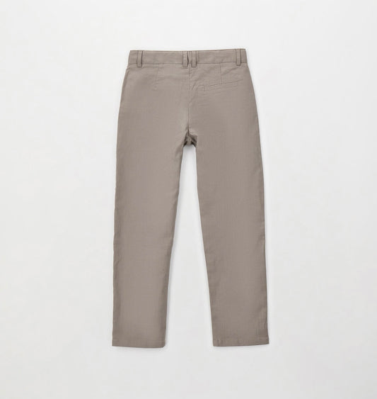Pantaloni cerimonia in lino e cotone  fango