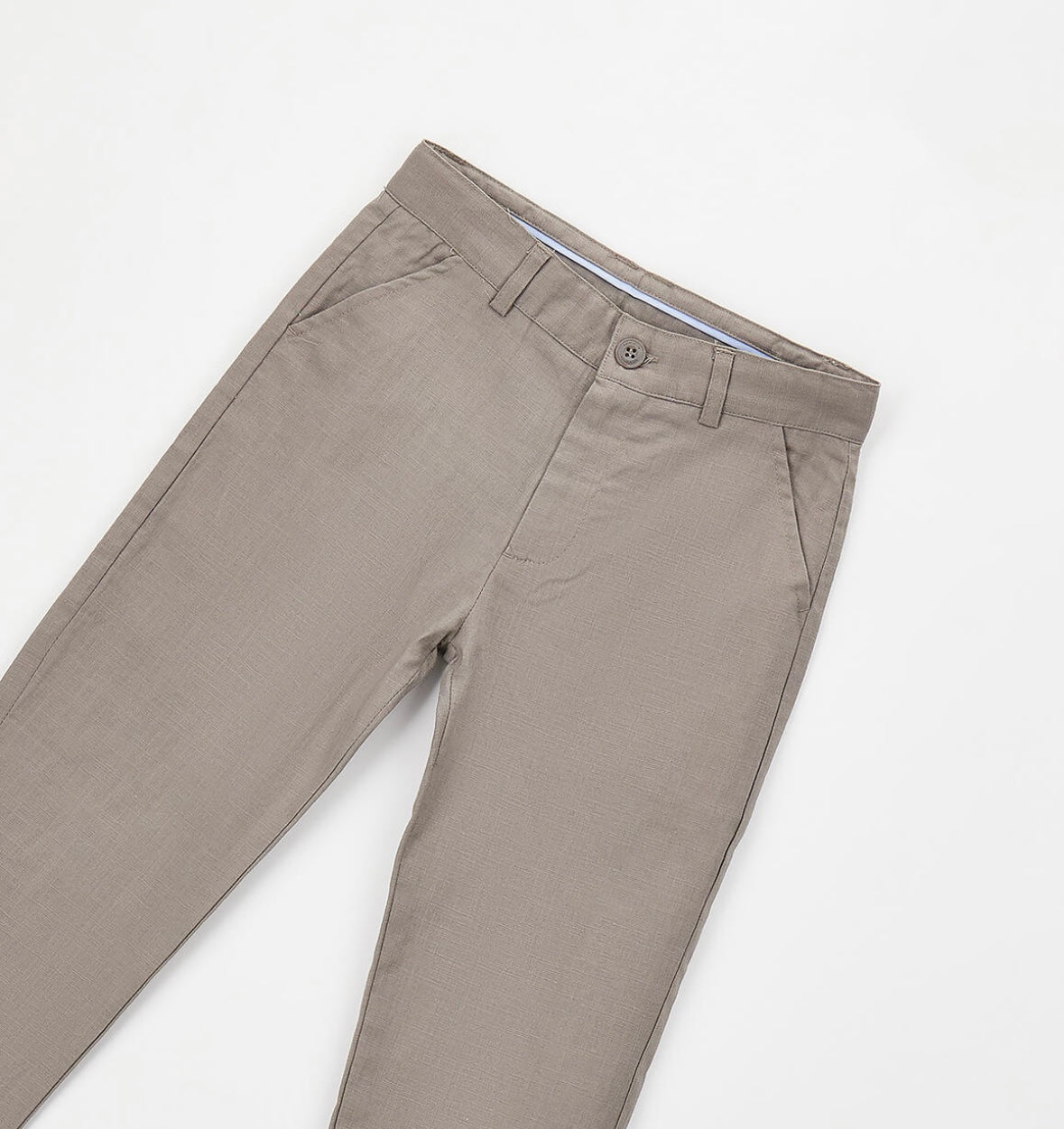 Pantaloni cerimonia in lino e cotone  fango