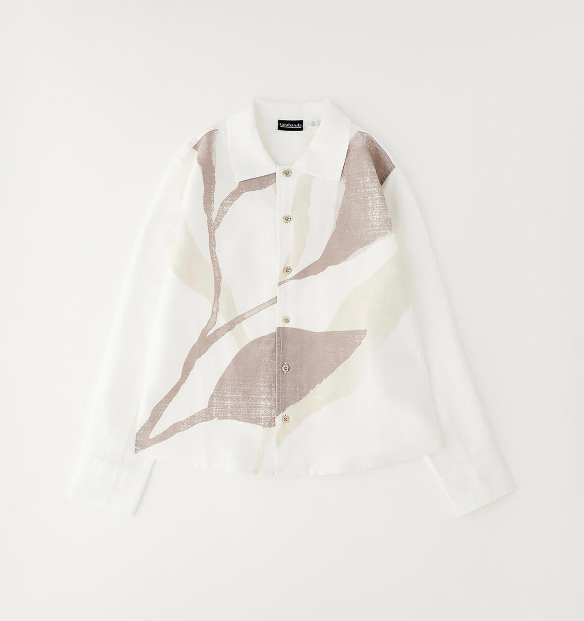 Camicia cerimonia realizzata in lino e cotone con stampa