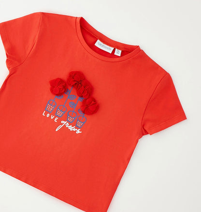 T-shirt bambina rossa In cotone