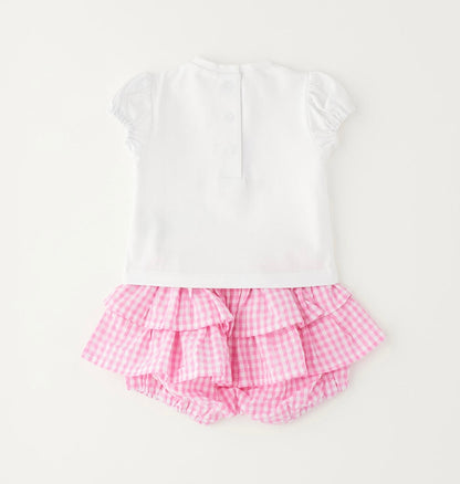 Completo estivo con t-shirt e short quadretti
