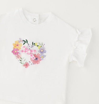 T-shirt neonata in cotone con stampa