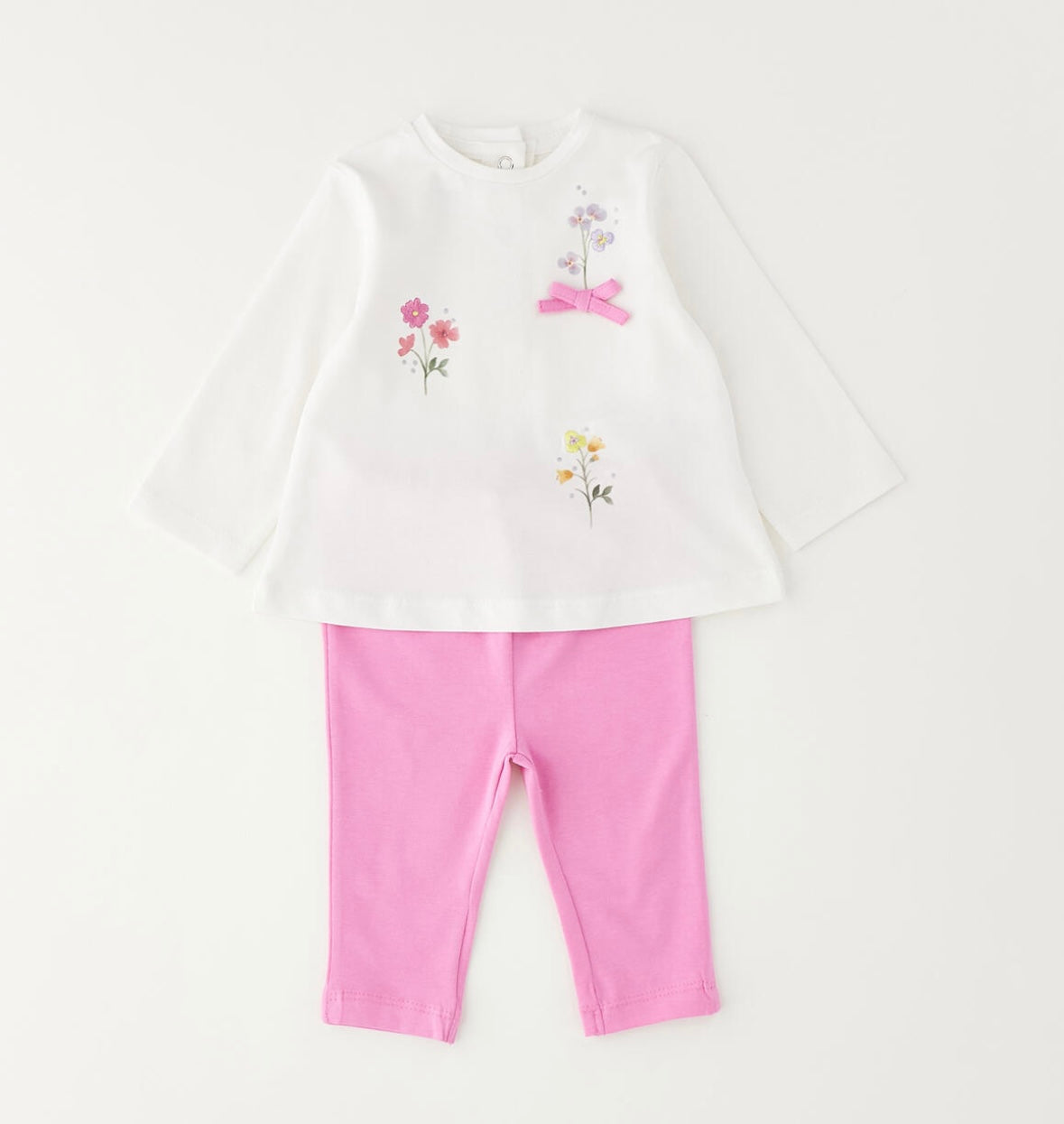 Completo neonata composto da t-shirt manica lunga e leggings