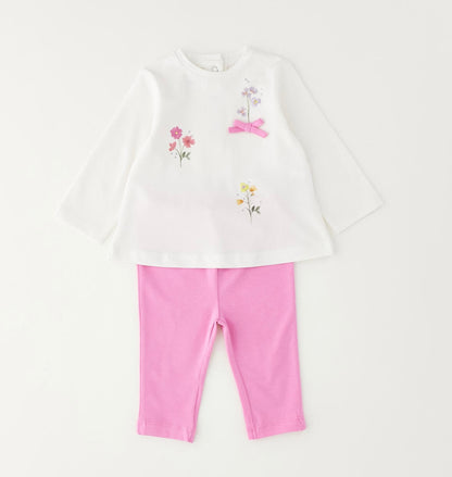 Completo neonata composto da t-shirt manica lunga e leggings