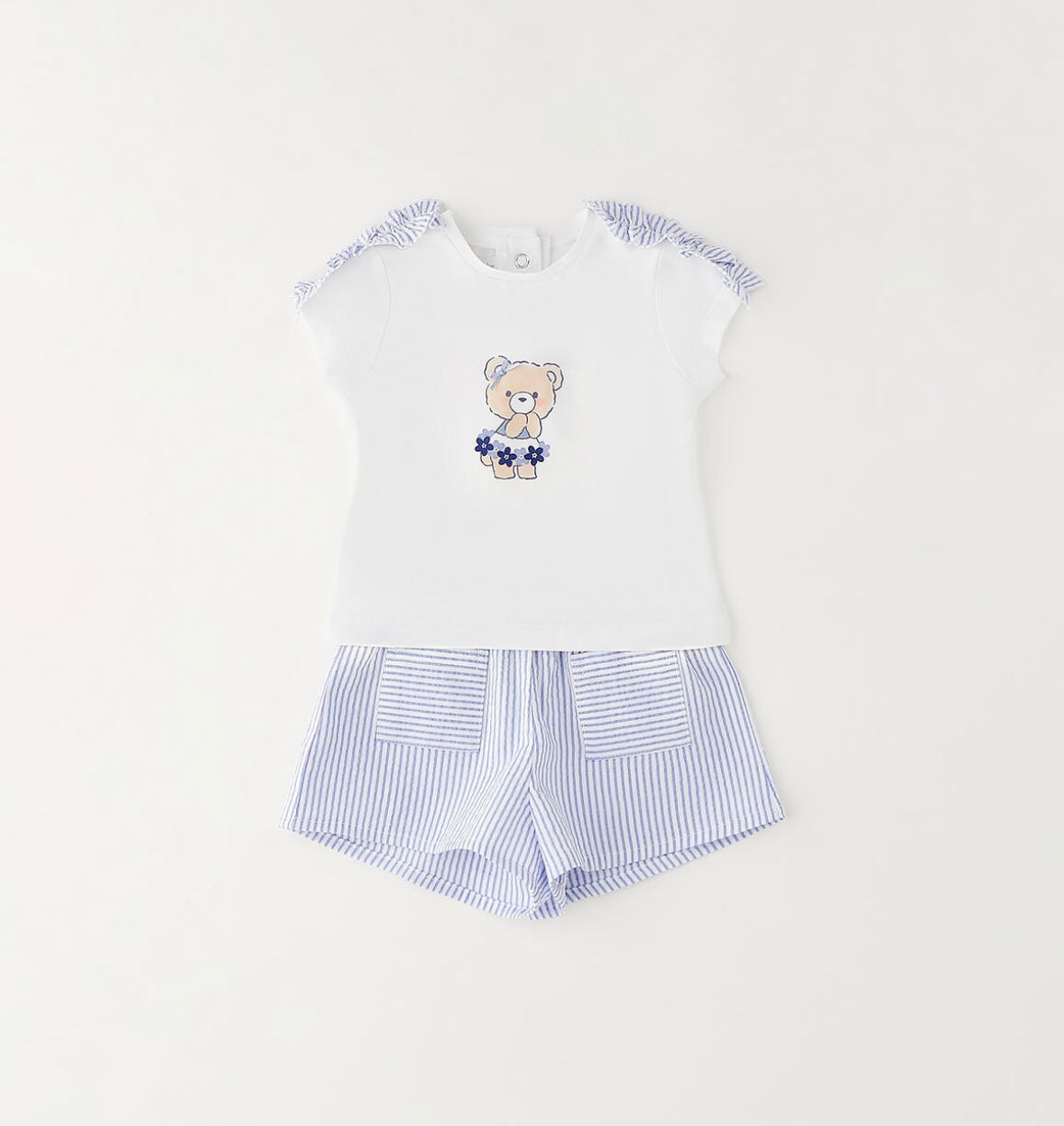 Completo neonata con t-shirt e short rigato
