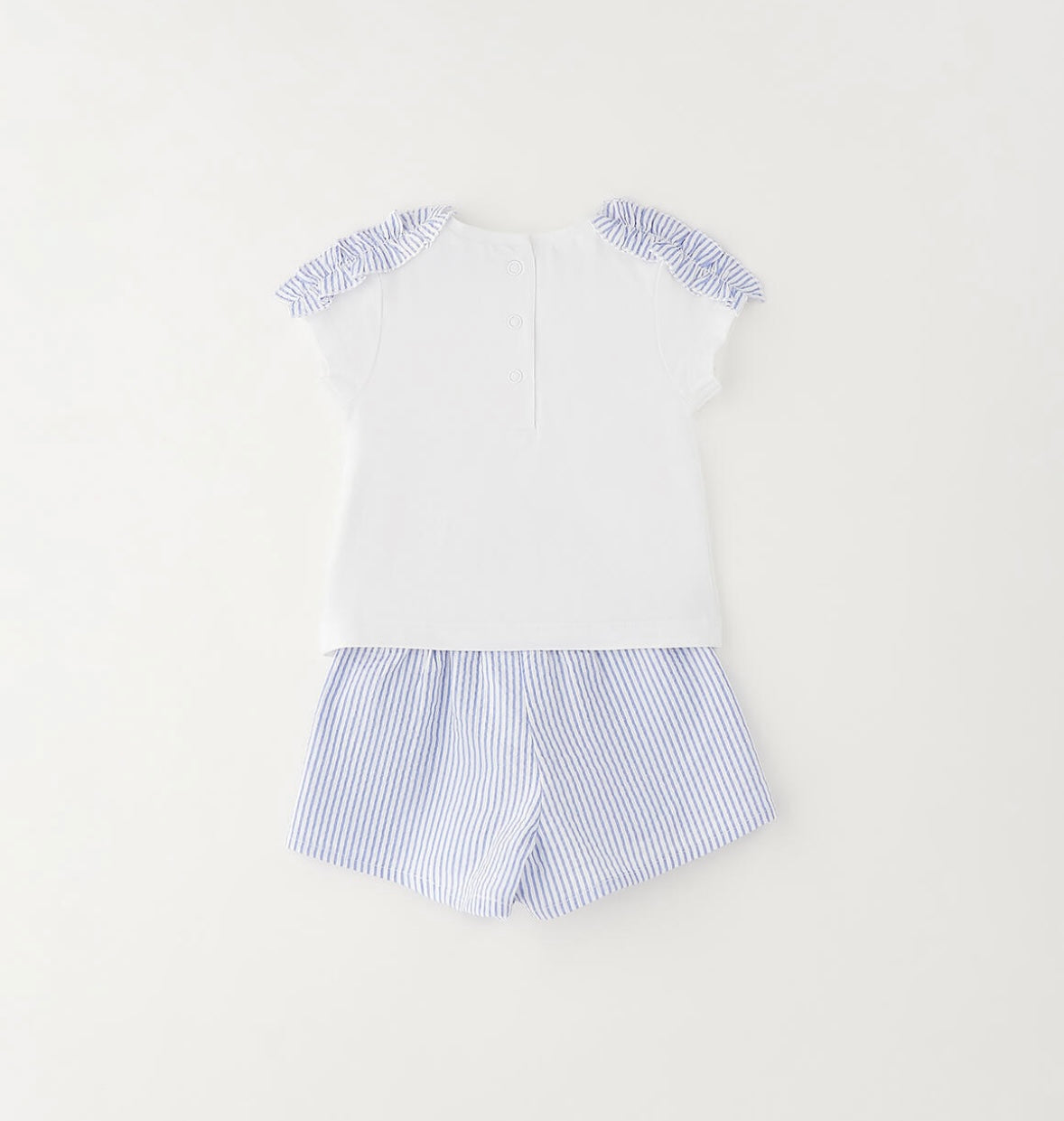 Completo neonata con t-shirt e short rigato