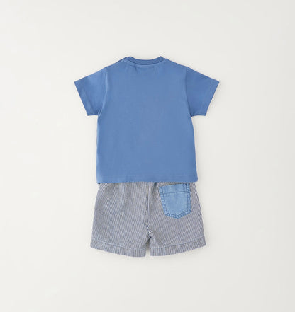 Completo estivo neonato nel colore avion