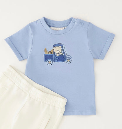 Completino bimbo neonato composto da t-shirt e short bianco