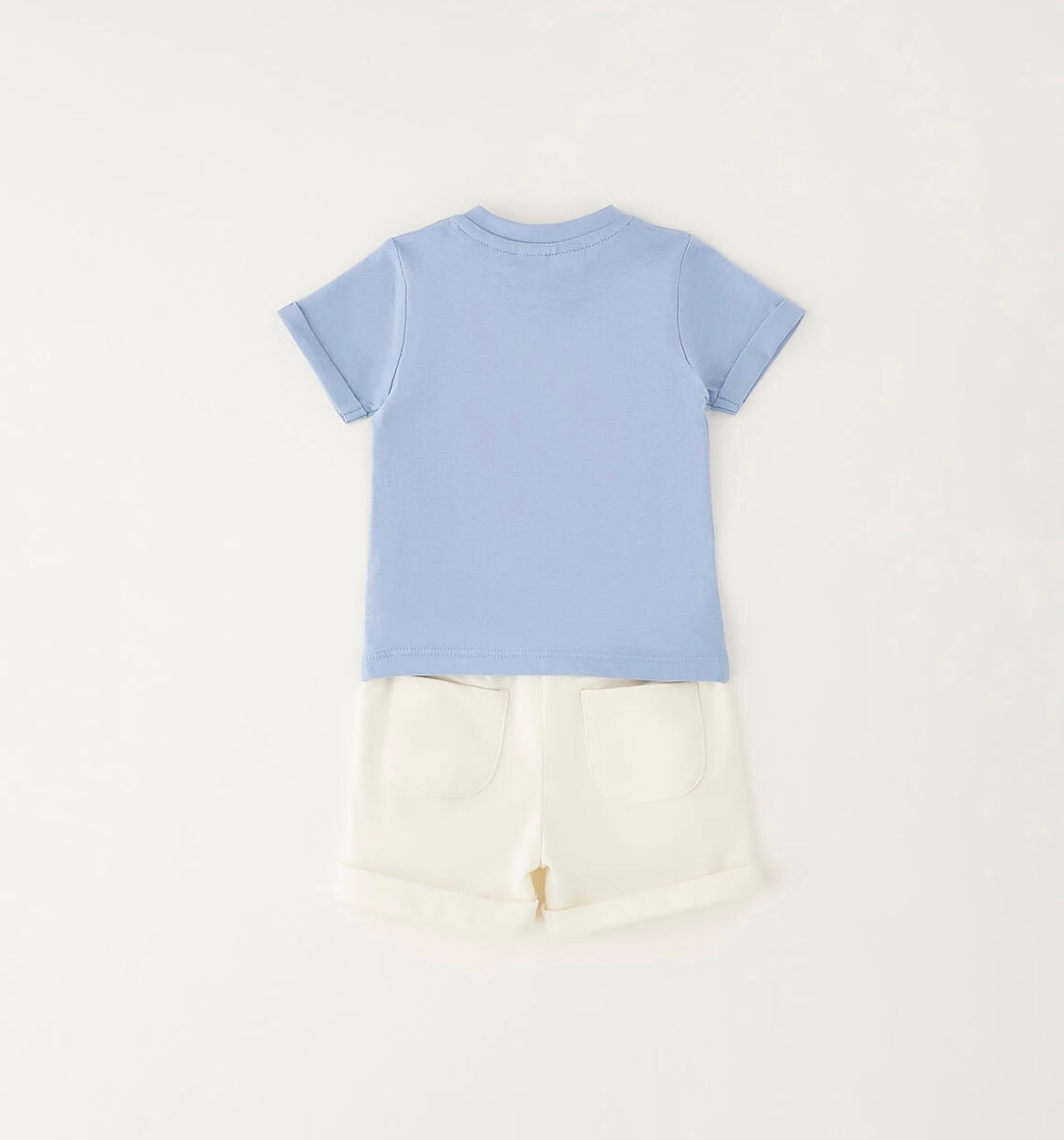 Completino bimbo neonato composto da t-shirt e short bianco