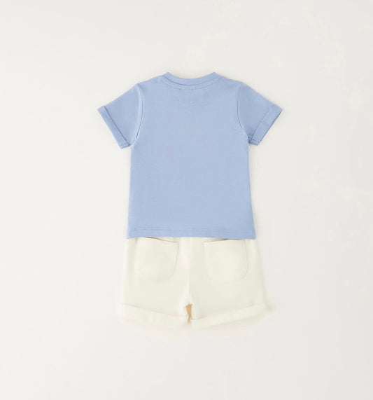 Completino bimbo neonato composto da t-shirt e short bianco