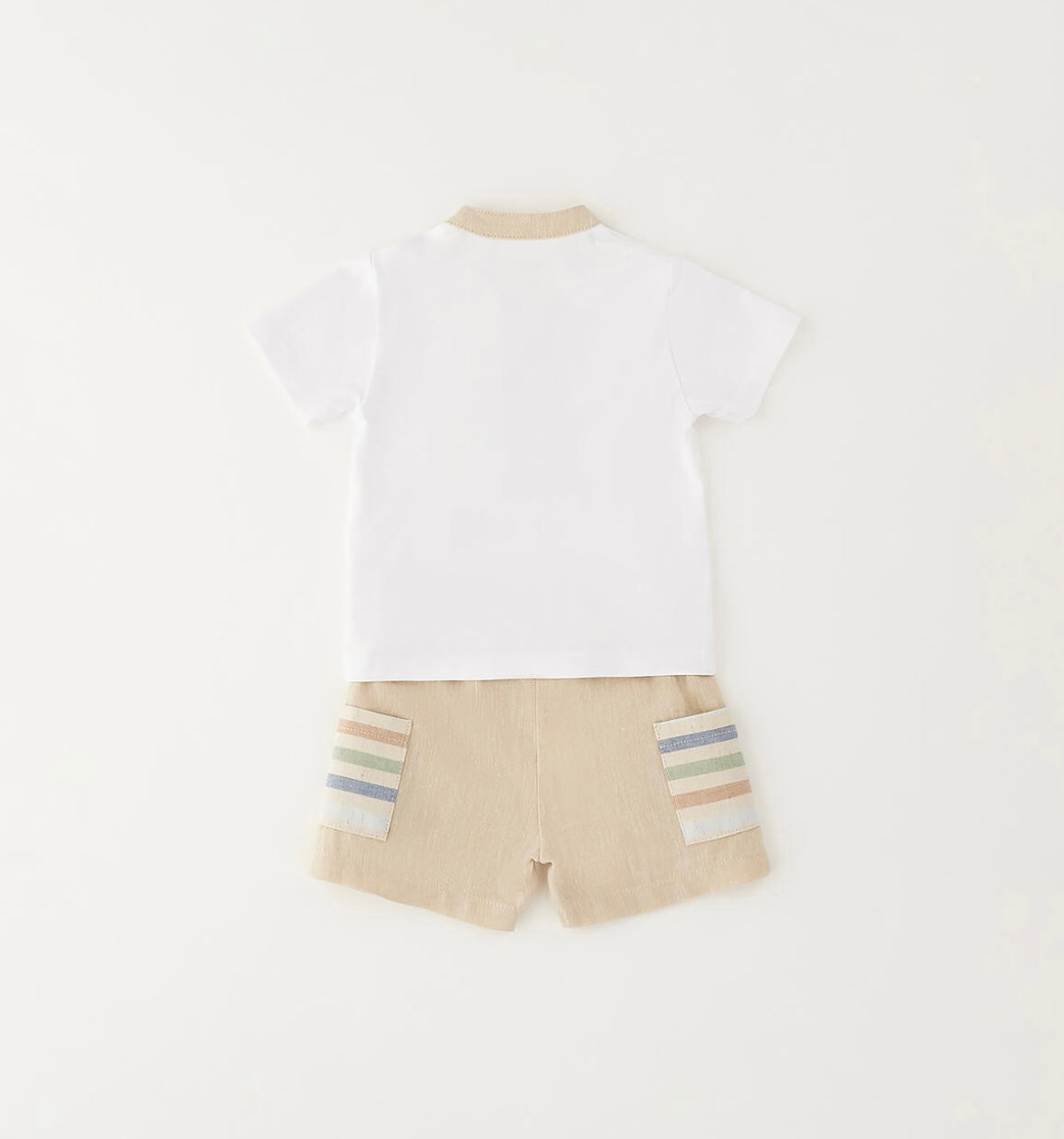 Completo estivo neonato composto da t-shirt e short in lino