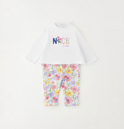 Completo manica lunga neonata composto da felpa e leggings