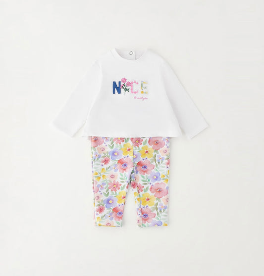 Completo manica lunga neonata composto da felpa e leggings