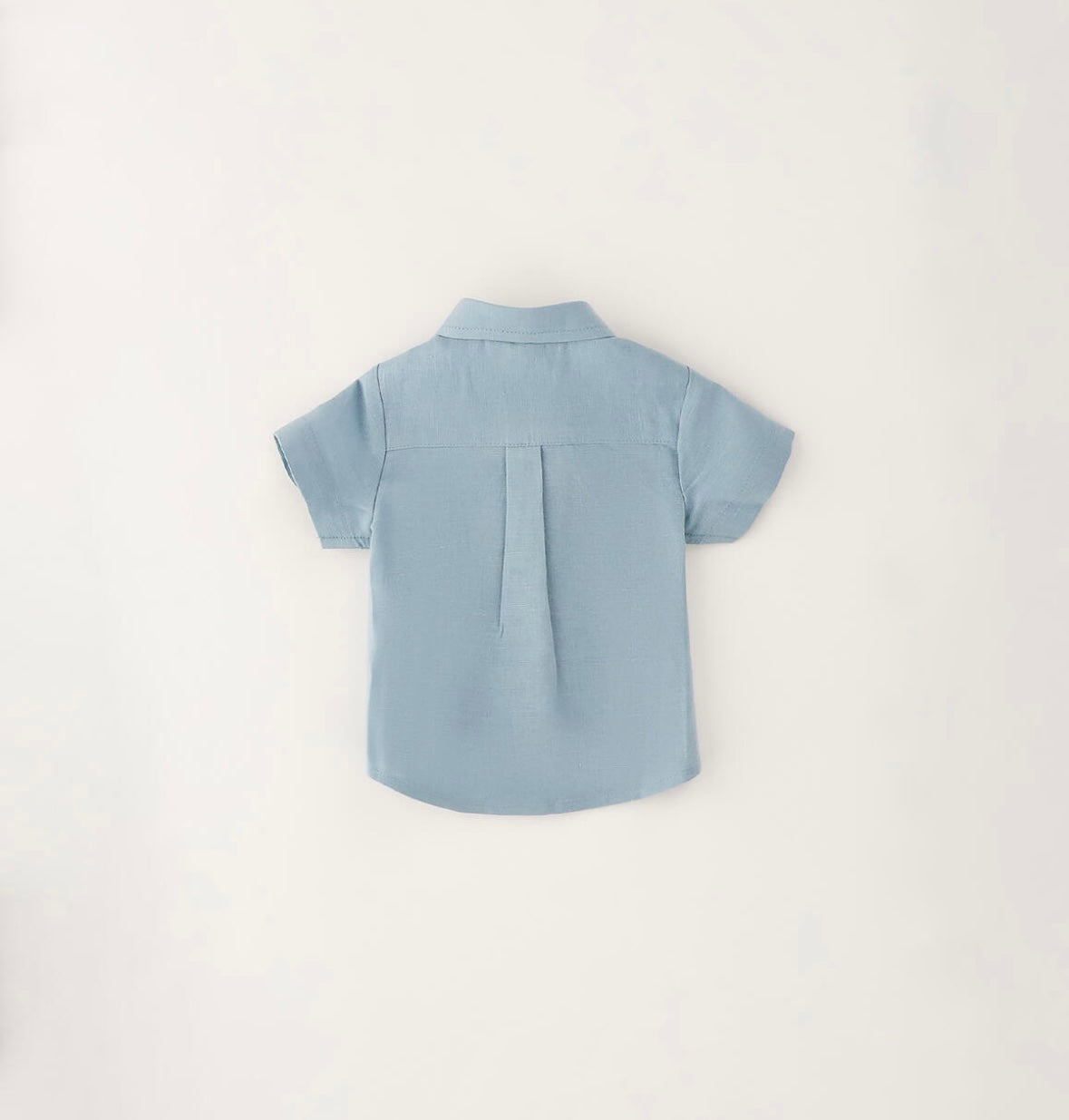 Camicia per neonato In lino e cotone verde acqua