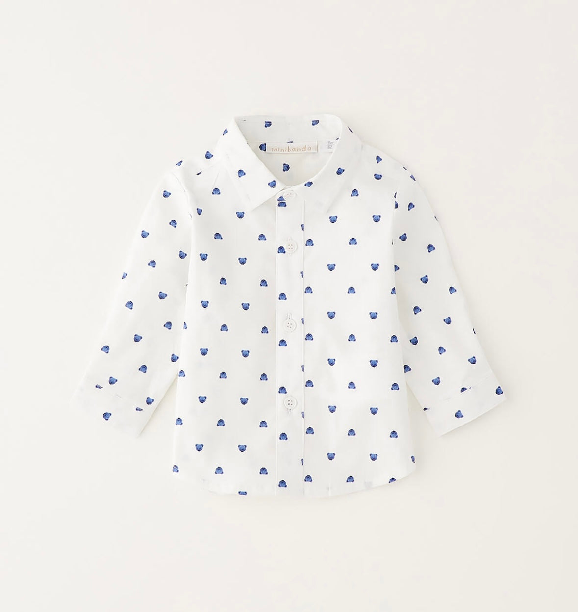 Camicia bianca con stampa orsetti blu