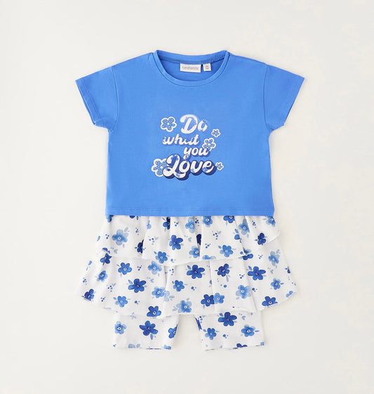 Completo composto da T-shirt e leggings con gonna