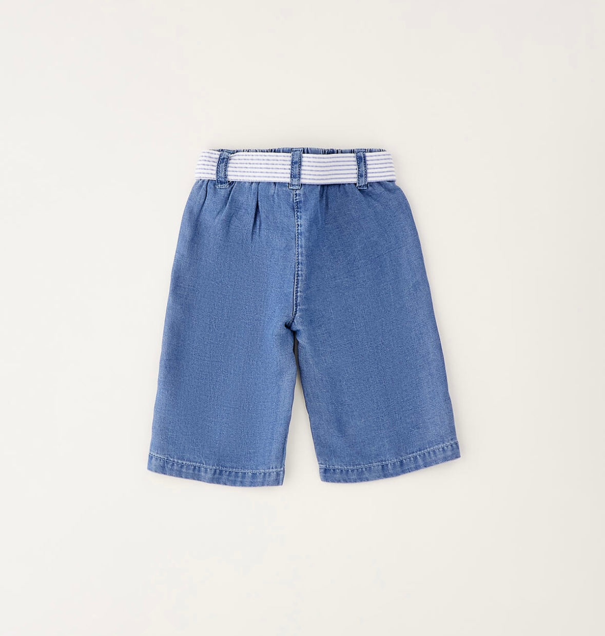 Pantalone lungo neonata con elastico in vita e cintura rigata
