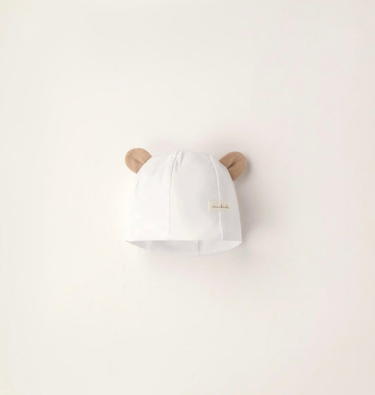 Cappellino neonato con orecchie da orsetto