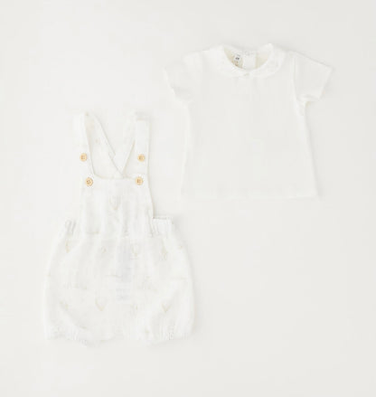 Completo unisex composto da t-shirt e salopette