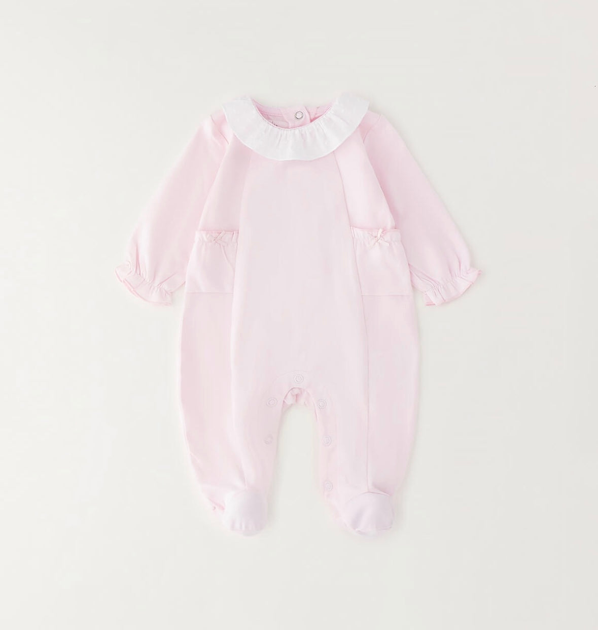 Tutina intera con piede neonata di colore rosa