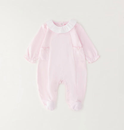 Tutina intera con piede neonata di colore rosa