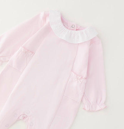 Tutina intera con piede neonata di colore rosa
